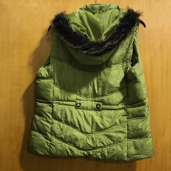 Lime Green Vest with Hood - Picture 2 of 4